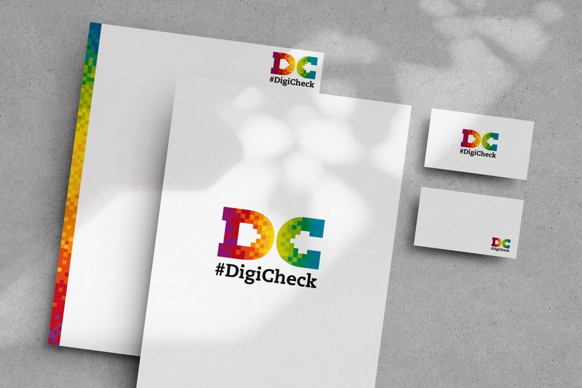 Logodesign von Daniela Nachtigall für DigiCheck auf Drucksachen